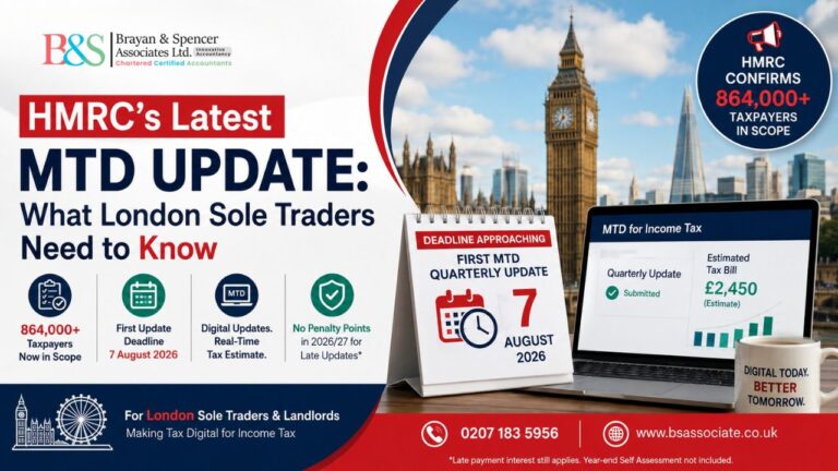 HMRC MTD quarterly update for London sole traders and landlords before the 7 August 2026 deadline