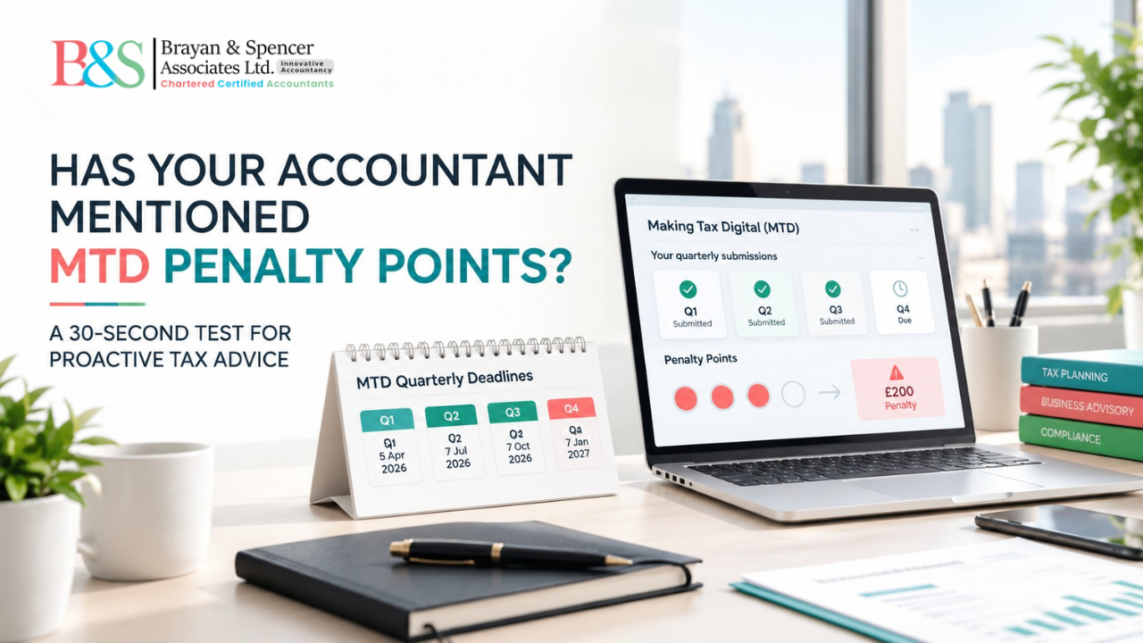 UK sole trader checking MTD penalty points with their accountant and tax adviser in London