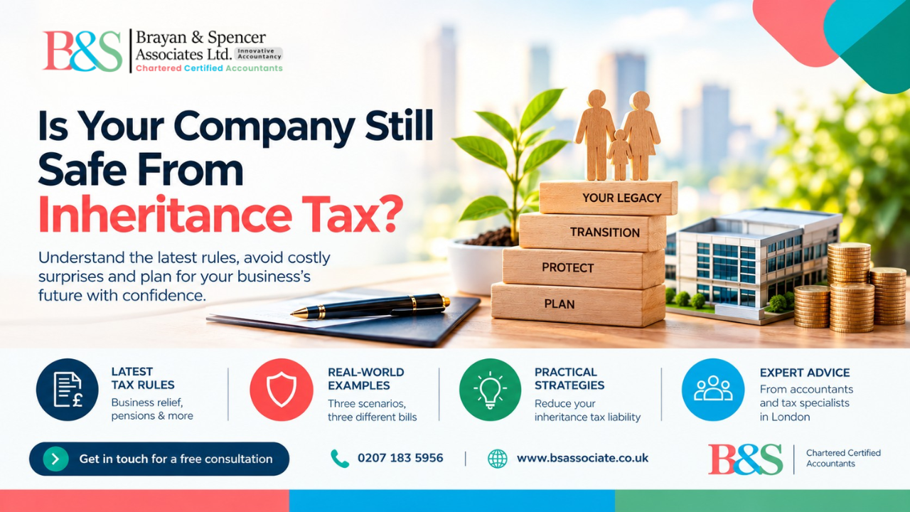 London tax adviser discussing inheritance tax planning for business owners with a company director.
